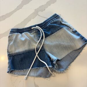 Casual Two-Tone Jean Shorts